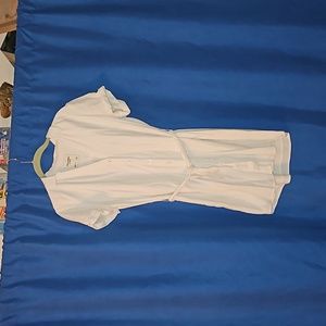 White linen Abercrombie and Fitch shirt dress